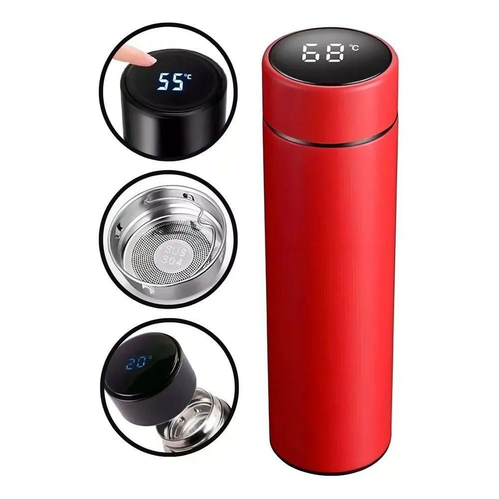 Garrafa Térmica De Aguá Café Inox Com Termômetro Digital Sm