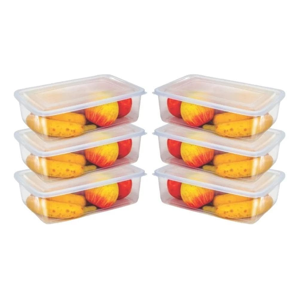 Kit 10 Potes 1 Litro Transparente Marmita Fitness Bpa Free