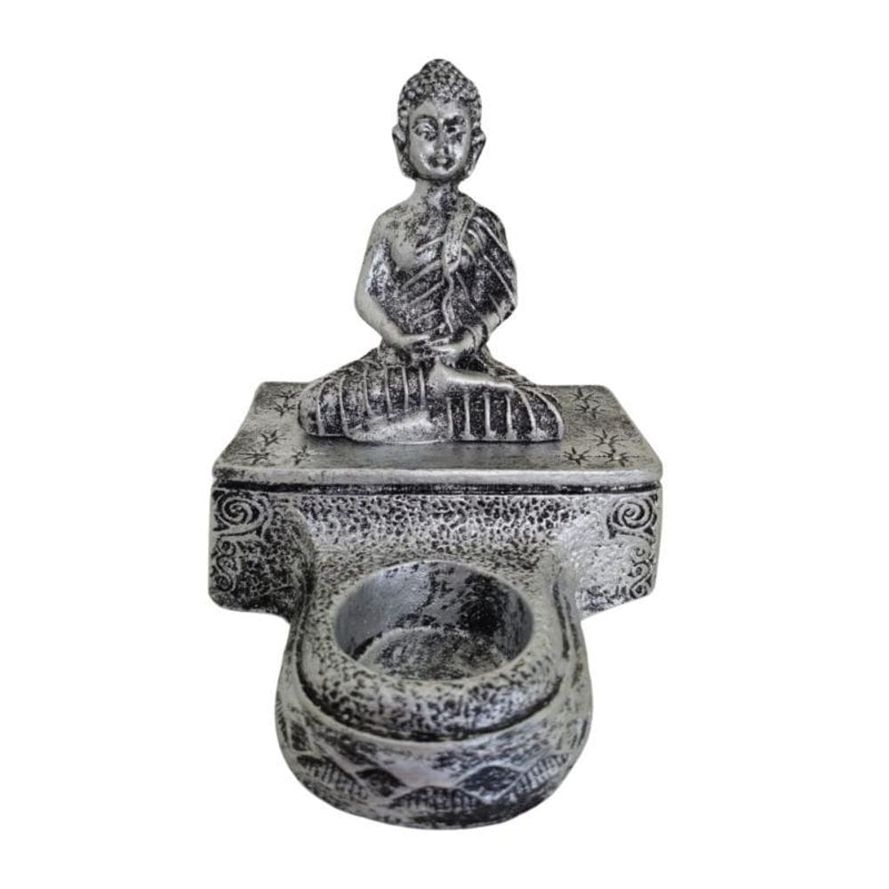 Porta Vela Buda Sidarta 12 Cm Presente E Decorações