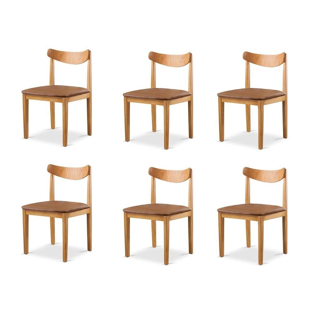 Kit 6 Cadeiras Sala de Jantar Aurora Marrom