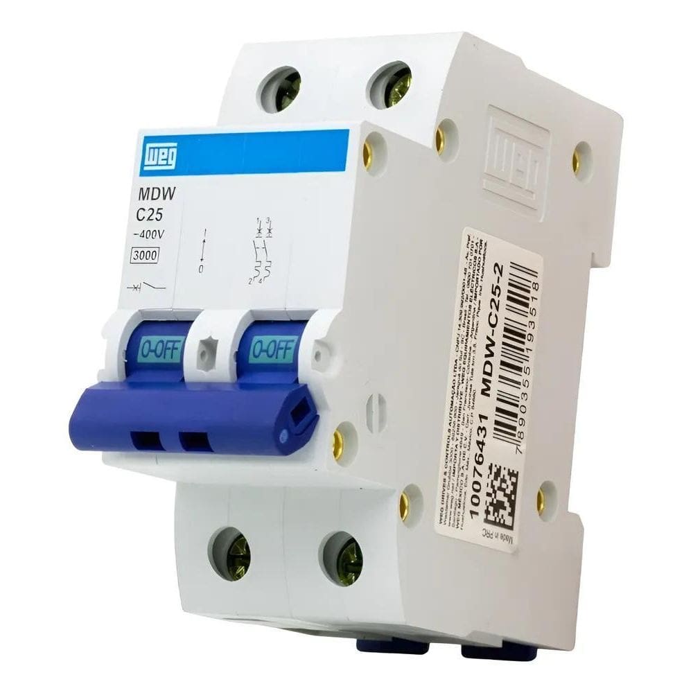 Disjuntor Weg Bipolar Curva C 10A 16A 20A 25 32A 40 50A 6 25