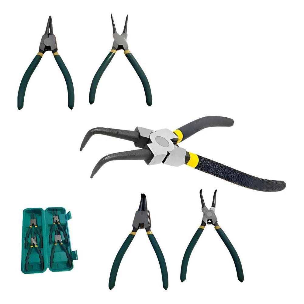 Jogo 4 Alicates Para Aneis, Externo E Interno, Reto E Curvo