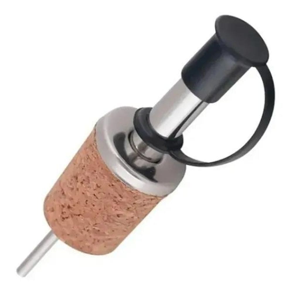 3X Kit 2 Bicos Dosador Inox Com Rolha E Tampa P Garrafas Aze