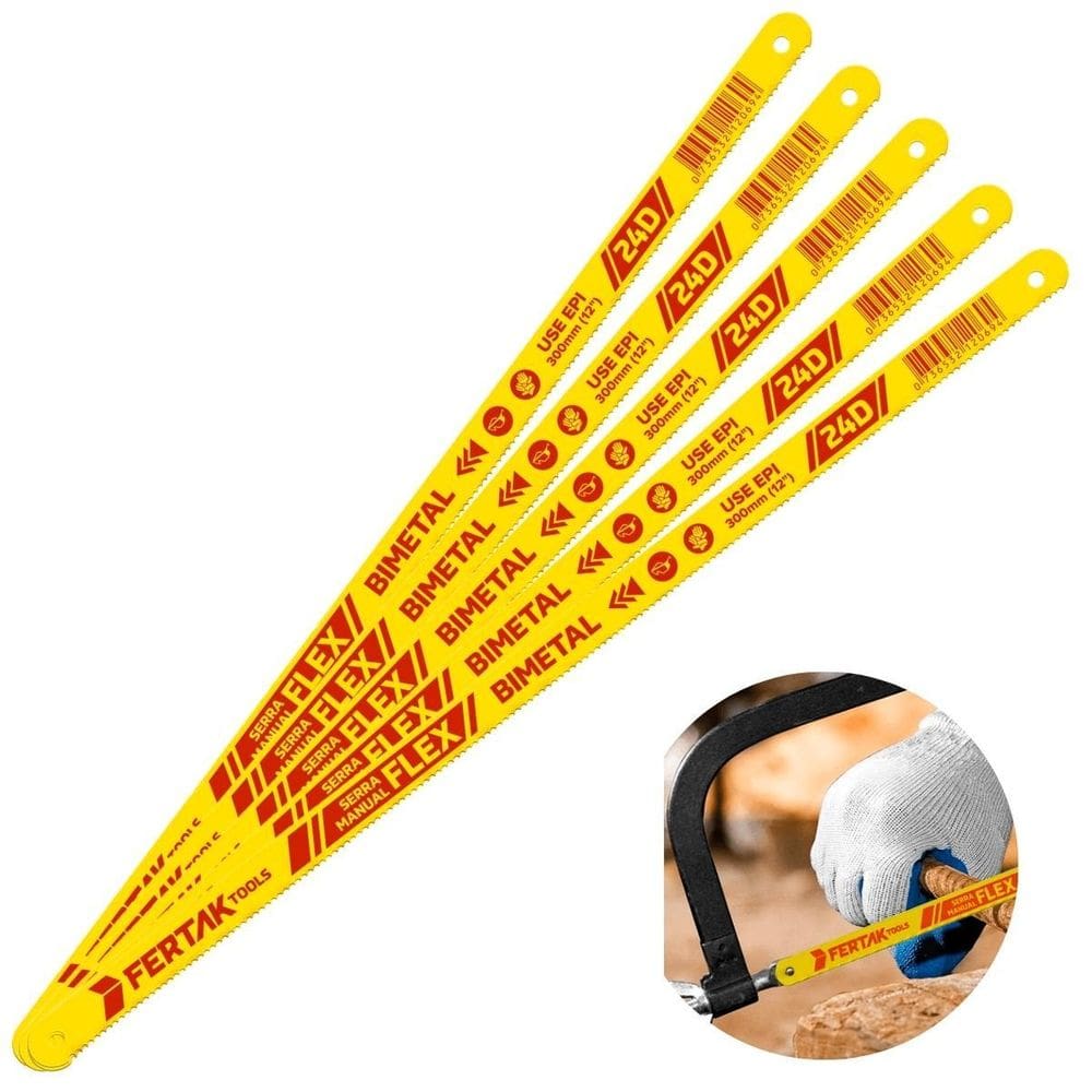 Lâmina Arco De Serra 24 Dentes 12 Bimetal Kit 05 Un