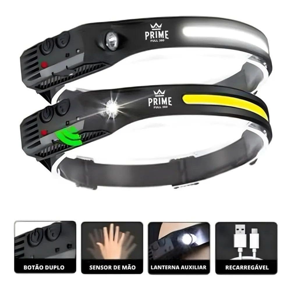 Kit 2 Lanterna De Cabeça Led Super Forte Resistente Água Cor