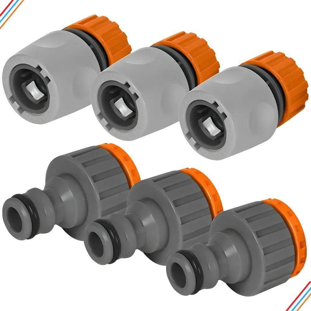 Kit 3 Adaptadores Torneira + 3 Engate Rápido Mangueira Cor L