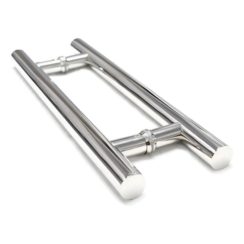 Puxador Redondo Inox 45Cm Porta Portão Social Vidro / Ferro