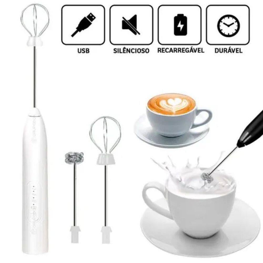 Mini Misturador Mixer Bebidas Ovos Portátil Recarregável Fuê
