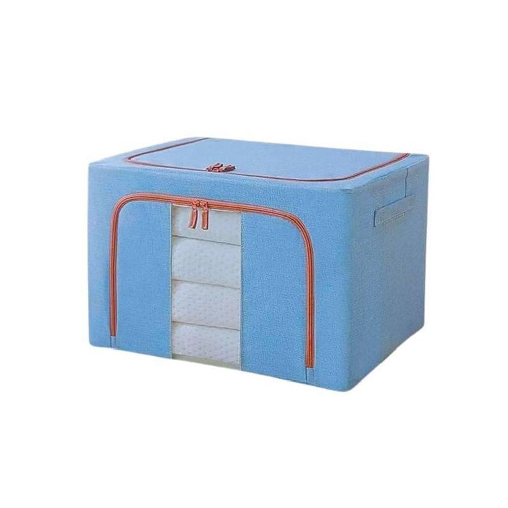 Caixa Organizadora De Roupas Azul Claro Empilhável Dobrável
