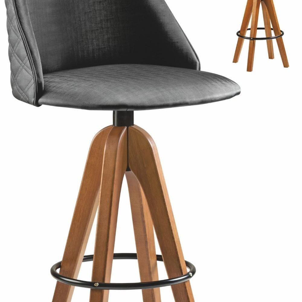 Banqueta Tecido Único 2240 Bg Base 2 Colm Adhara Amêndoa/Preto