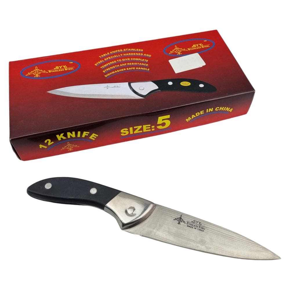 Kit 12 Facas Fulltang De Inox 5 Polegadas