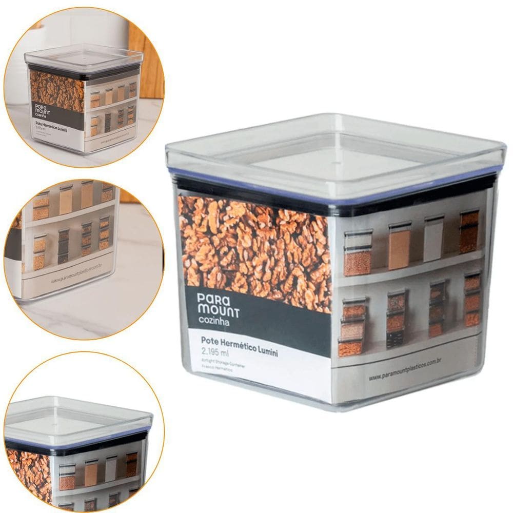 Pote Para Alimentos Hermético Lumini 2.195 Ml Bpa Free 4644