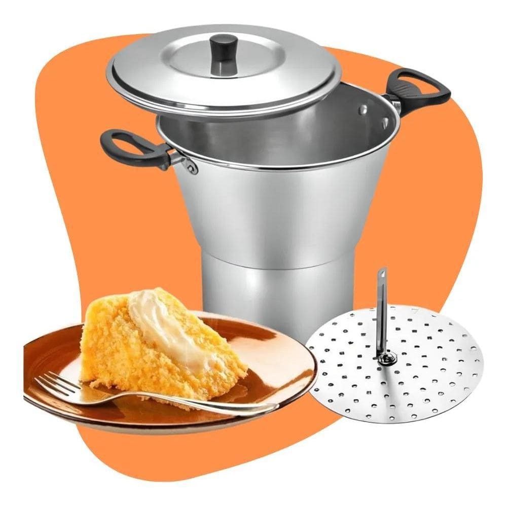 2X Cuscuzeiro De Alumínio Panela Cuscuzeiro Média N16 Cuscu