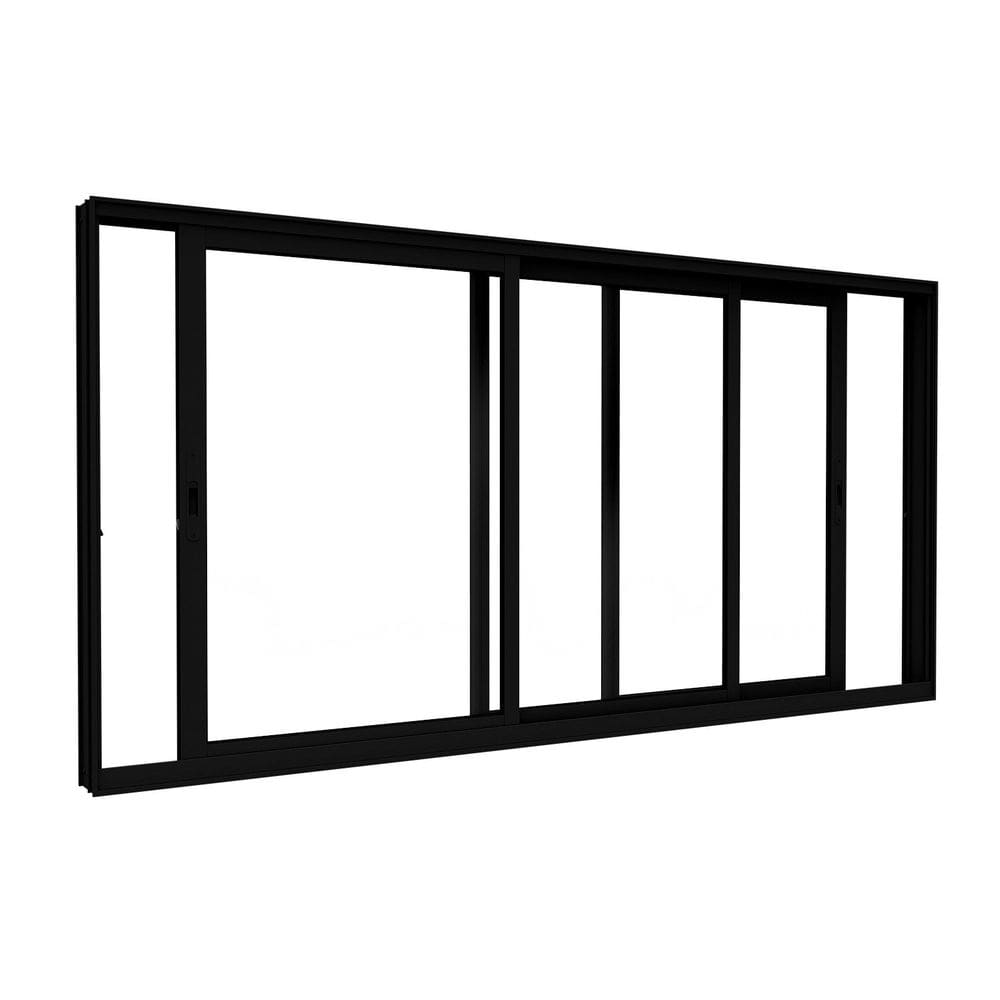 Janela de Alumínio de Correr 3 Folhas Móveis 100x200cm Lucasa Eccellente Preto