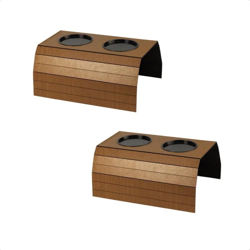 2X Kit 2 Un Esteira Porta Copos Suporte Braço Sofá Mdf Caram