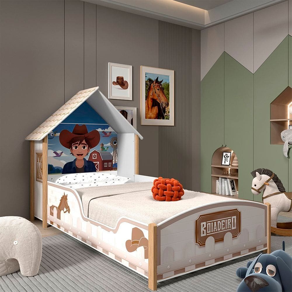 Cama Montessoriana Infantil Solteiro 100% Mdf Boaideiro Branco