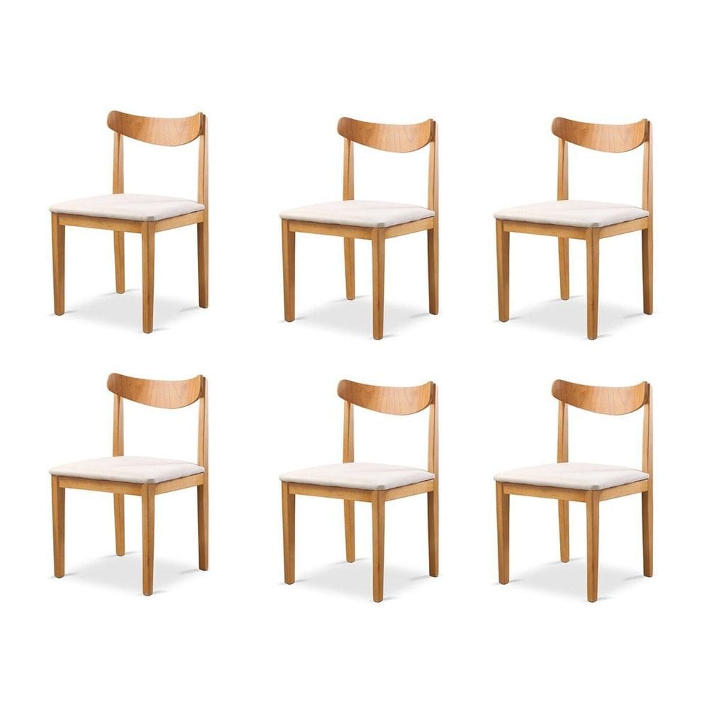 Kit 6 Cadeiras Sala de Jantar Aurora Nude