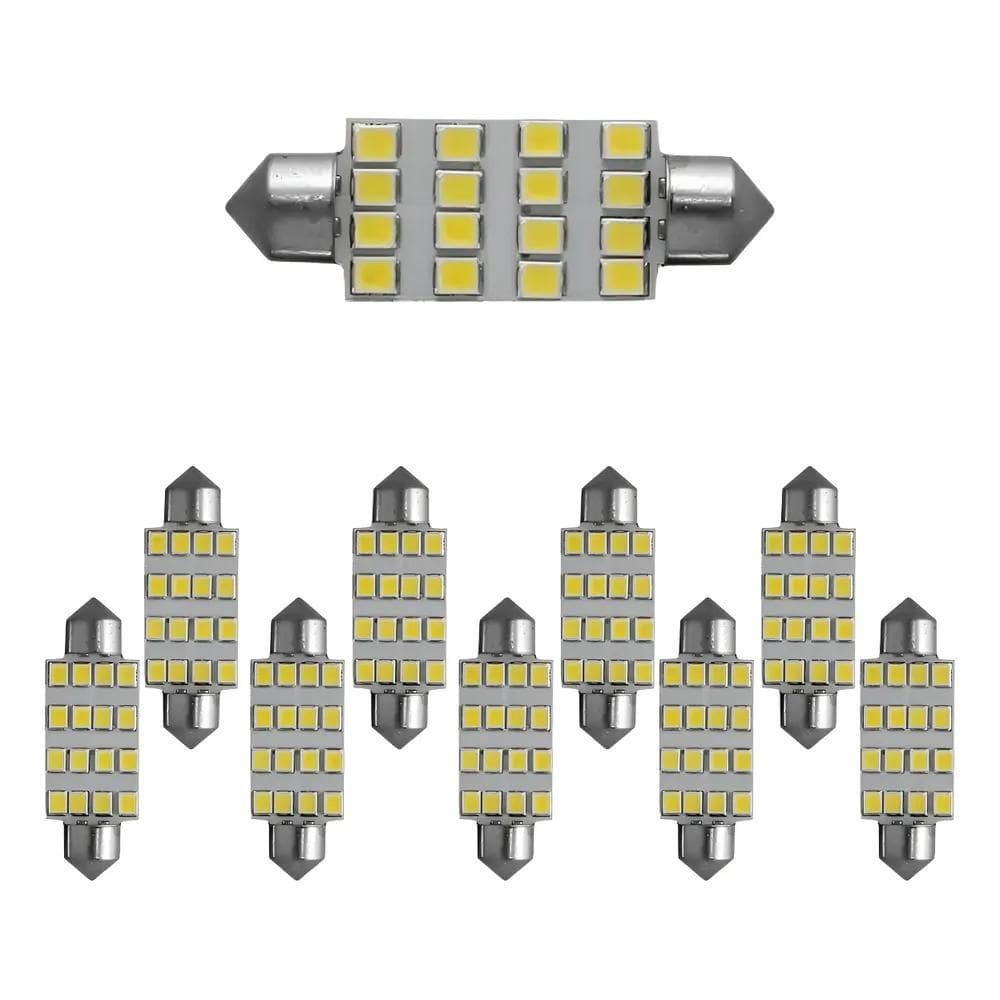 Kit 10 Lampada Torpedo 16 Led 31 36 39 41 41 Mm Branco