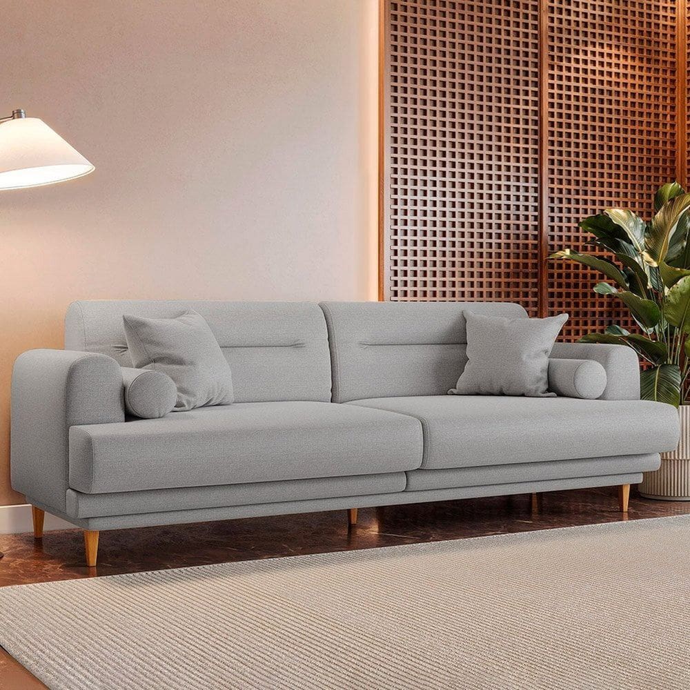 Sofá 4 Lugares 220cm Linho 2342 Lisboa Grafite