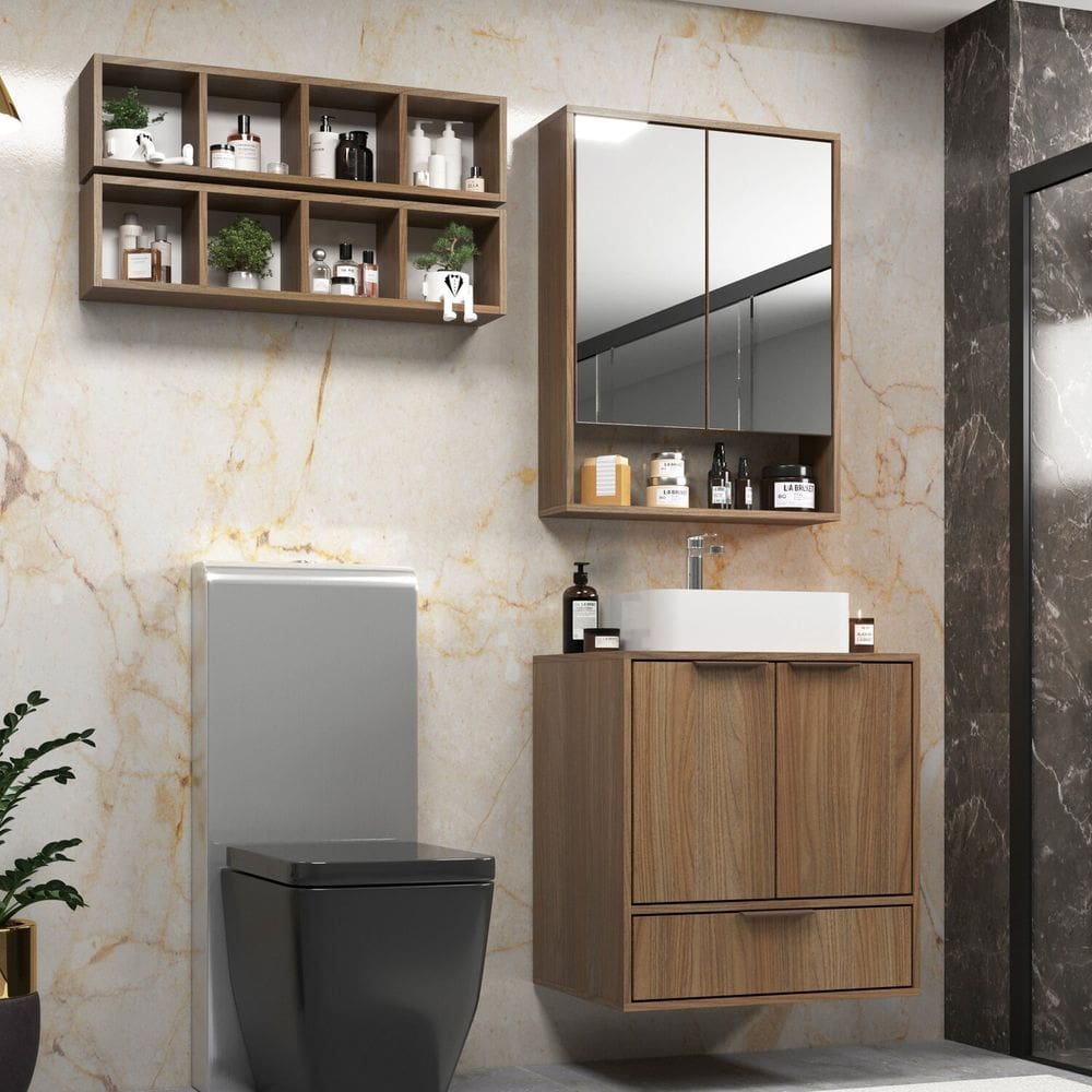Gabinete para Banheiro Modular Prime Yescasa Noce