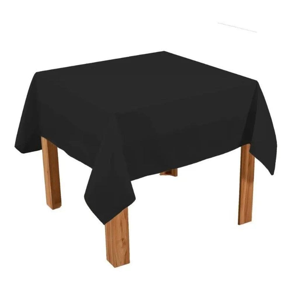 5 Toalha De Mesa Quadrada 1,50X1,50 Em Oxford Festa Bu Preto