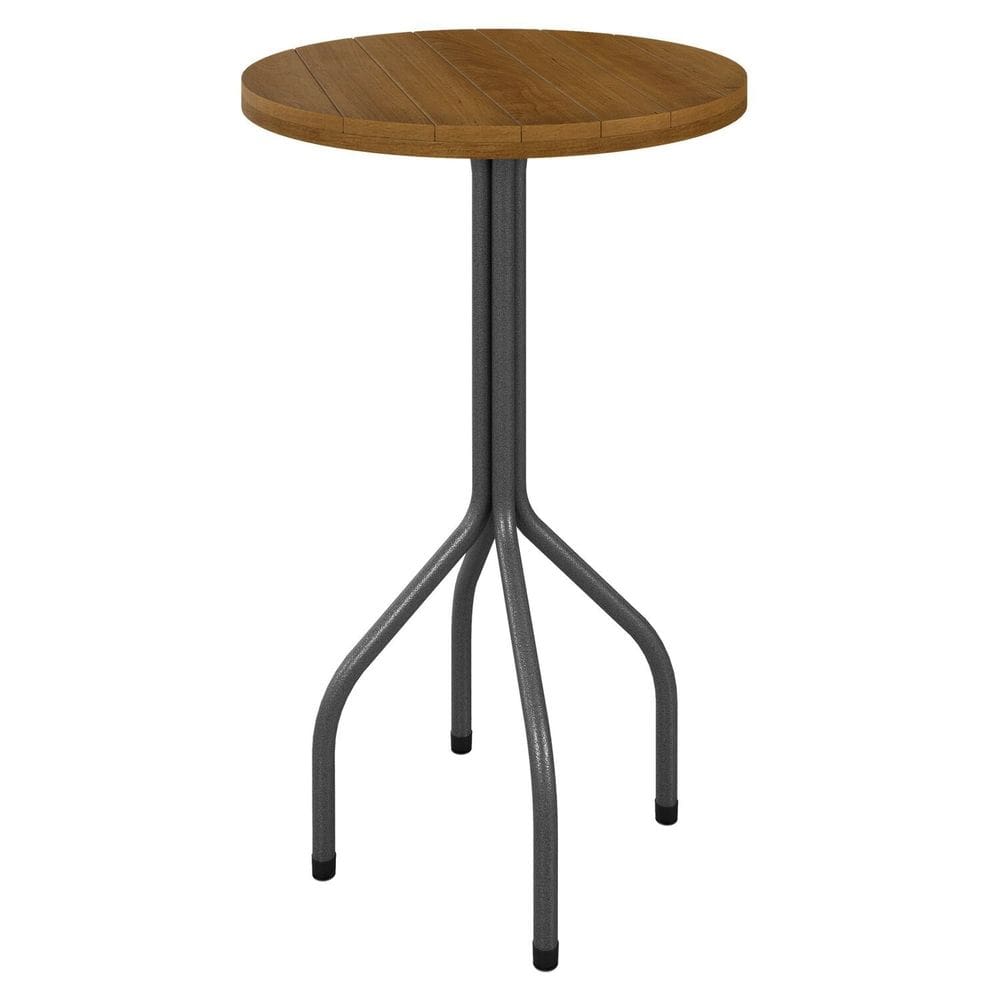 Mesa Bistrô Redonda Tampo 70cm Madeira Maciça Preto/Marrom