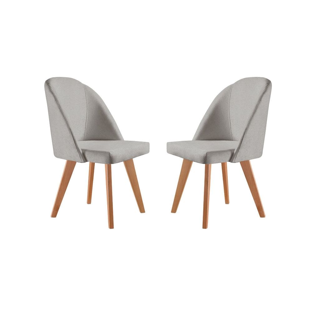 Kit 2 Cadeiras para Mesa de Jantar Lua Cinza/Marrom