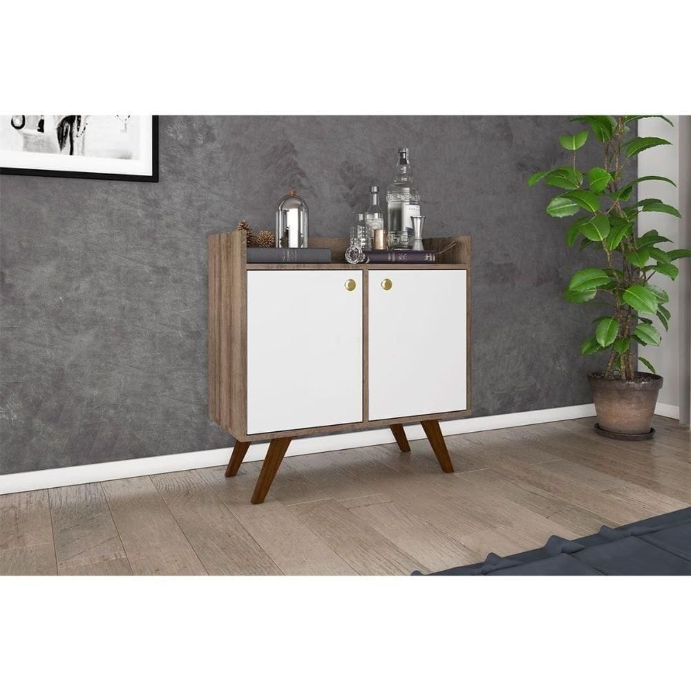 Aparador De Sala Jantar Rt 3112 C- 2 Portas Rustico-off White - Movelbento