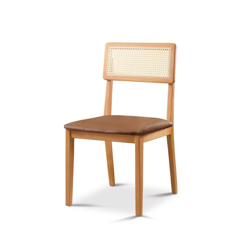 Cadeira de Jantar com Encosto de Telinha Ava Marrom/Marrom