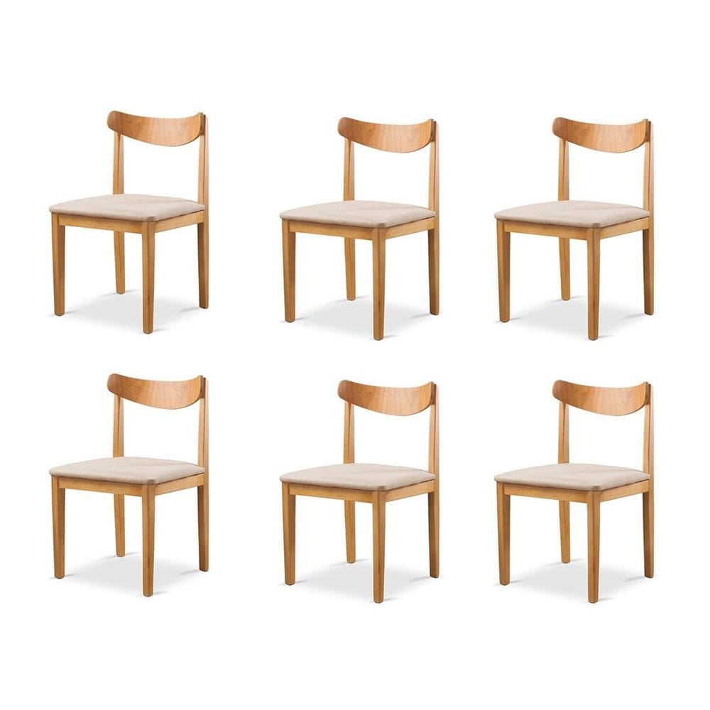 Kit 6 Cadeiras Sala de Jantar Aurora Bege