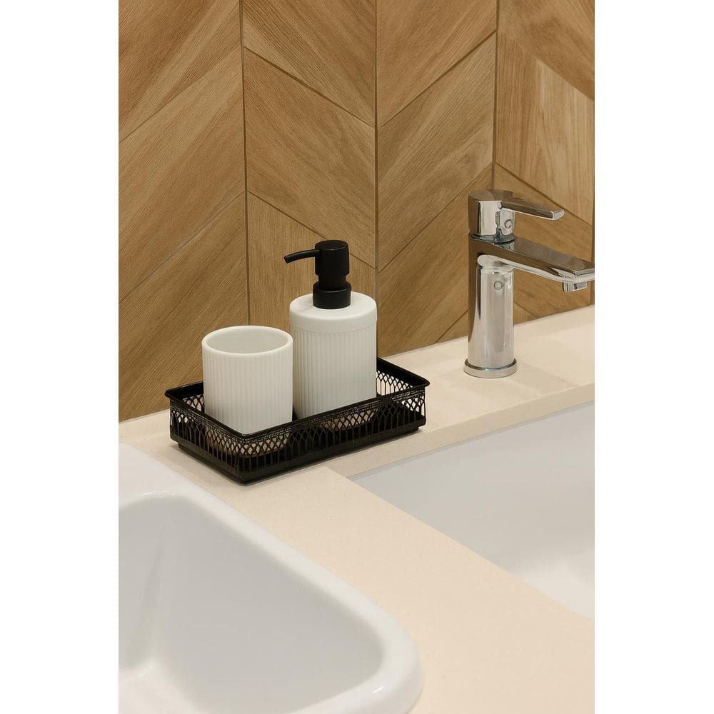 Bandeja Italiana Black Retangular 24X13X5Cm - Jolitex Preta