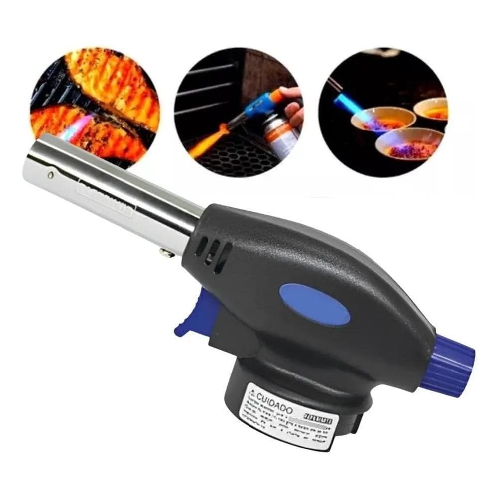 3X Maçarico Culinário Portátil Regulagem Gourme
