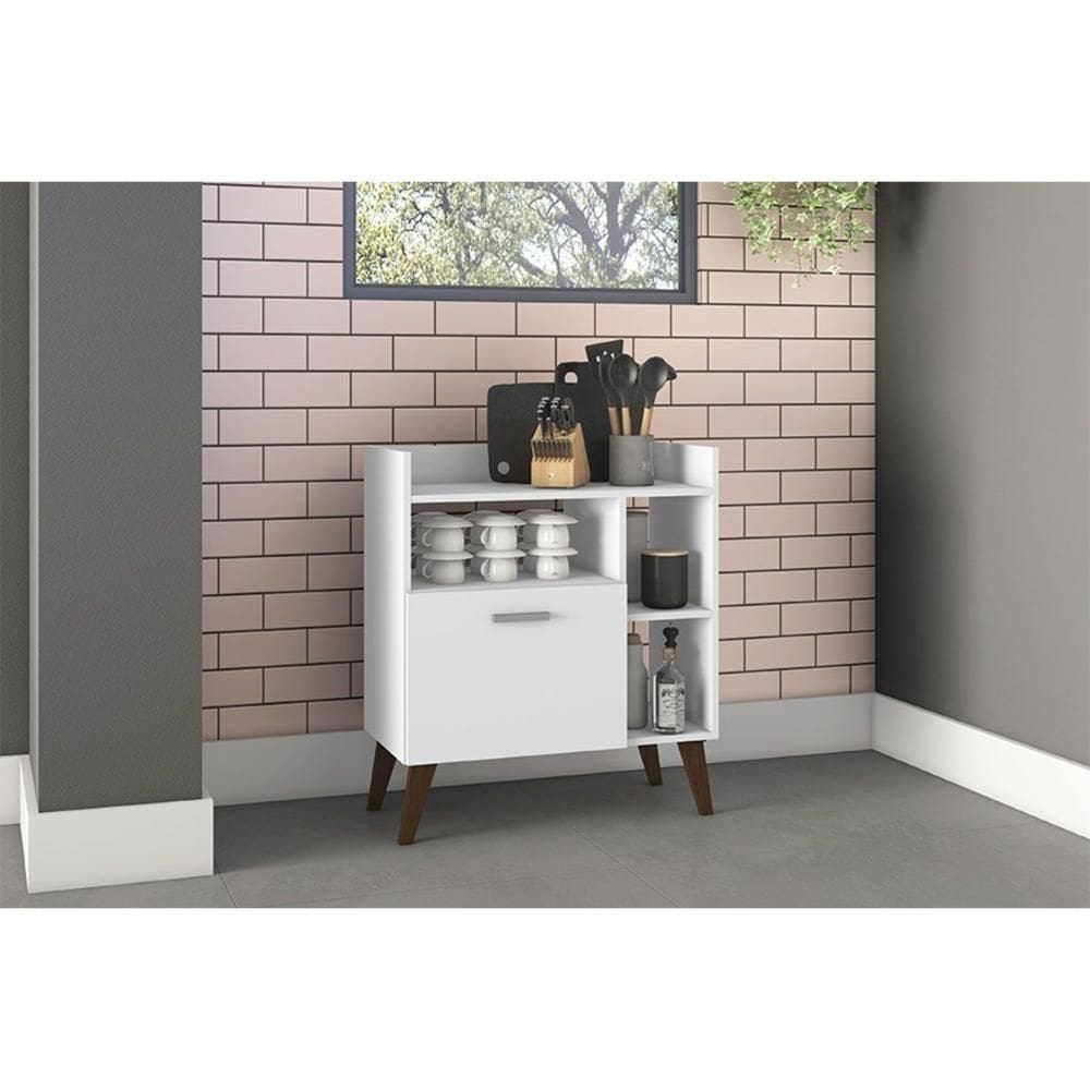 Aparador De Sala Jantar Rt 3143 C- 1 Porta Branco - Movelbento