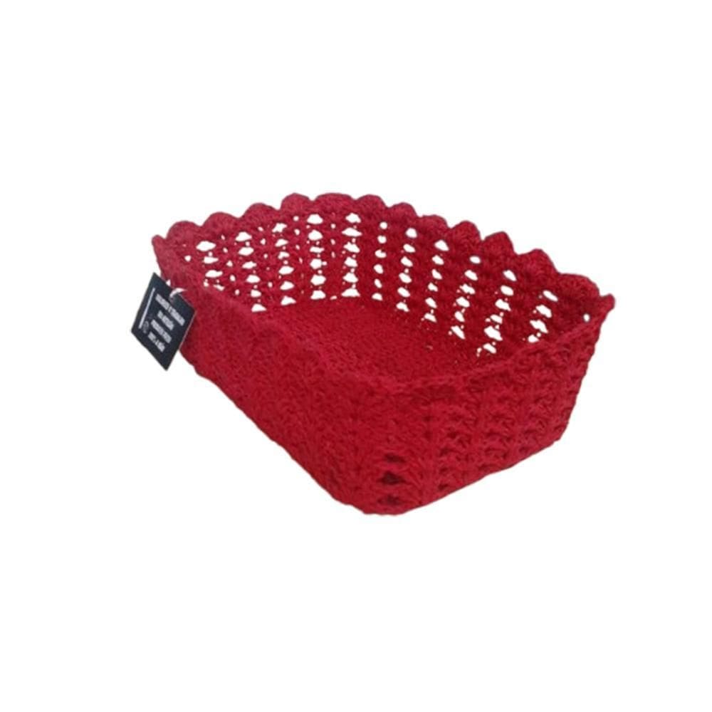 Cesto Organizador Croche Retangular 26 X 18Cm Cor A Escolher