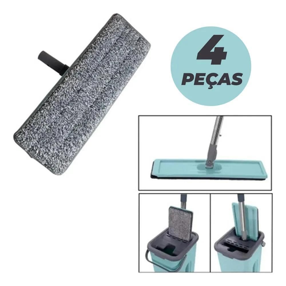 3X Vittak 4 Refil Mop Flat Rodo Lava Seca Limpeza Microfibra