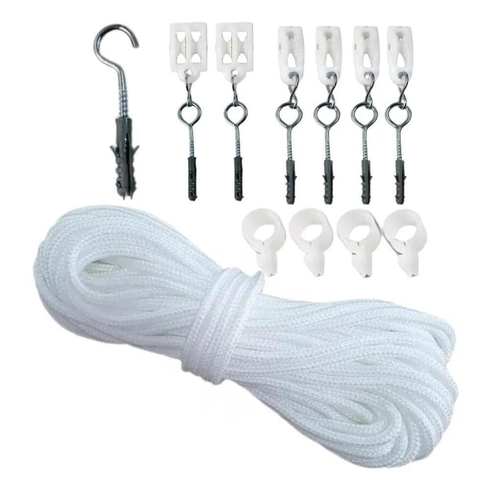 2X Jogo Completo Para Instalação De Varal De Teto Resistente