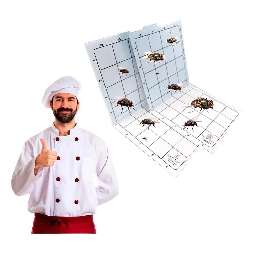 2X 05 Placas Adesivas Refil 450X220 Atrativa Moscas Mosquito