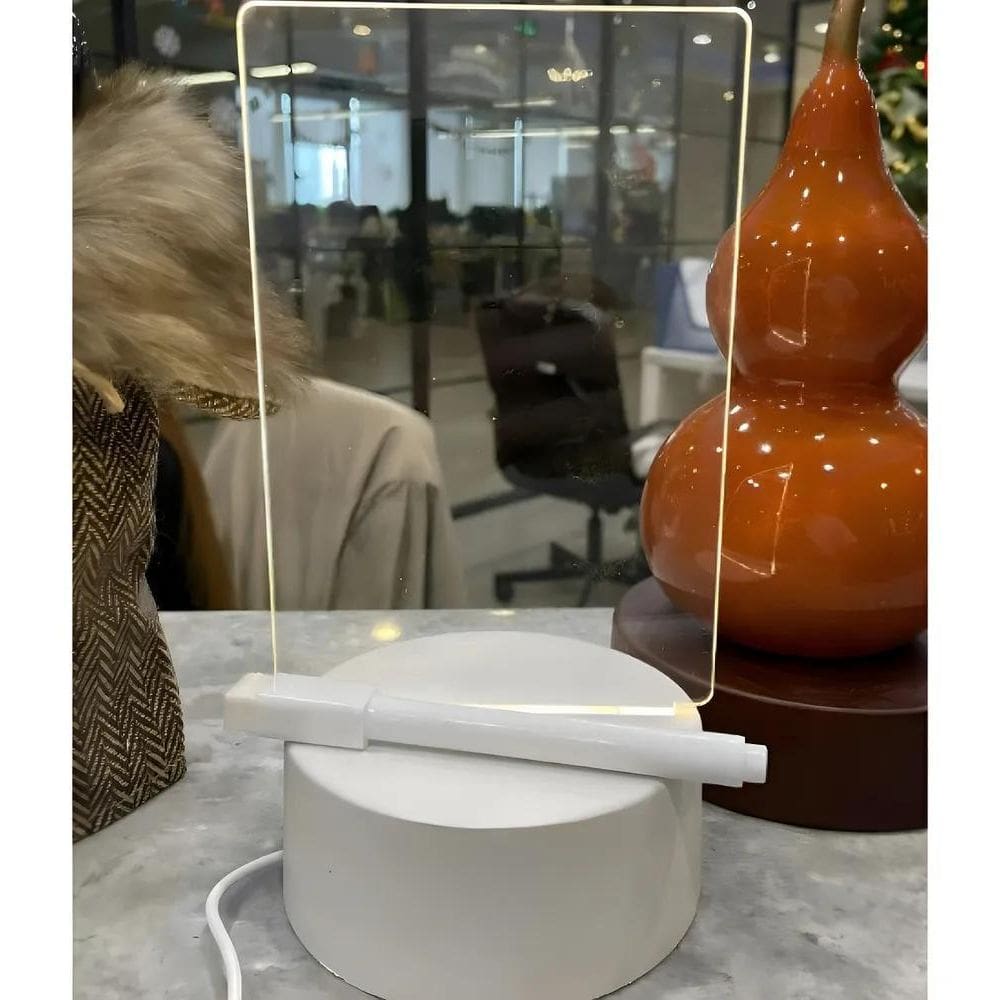 Luminária Abajur Luz Led 3D Escrever Tipolousa + Caneta Reta