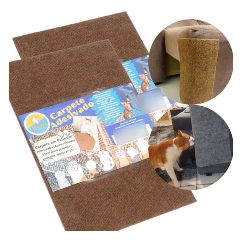 Arranhador Para Gatos Adesivo De Carpete Kit 2 Protetor Marr