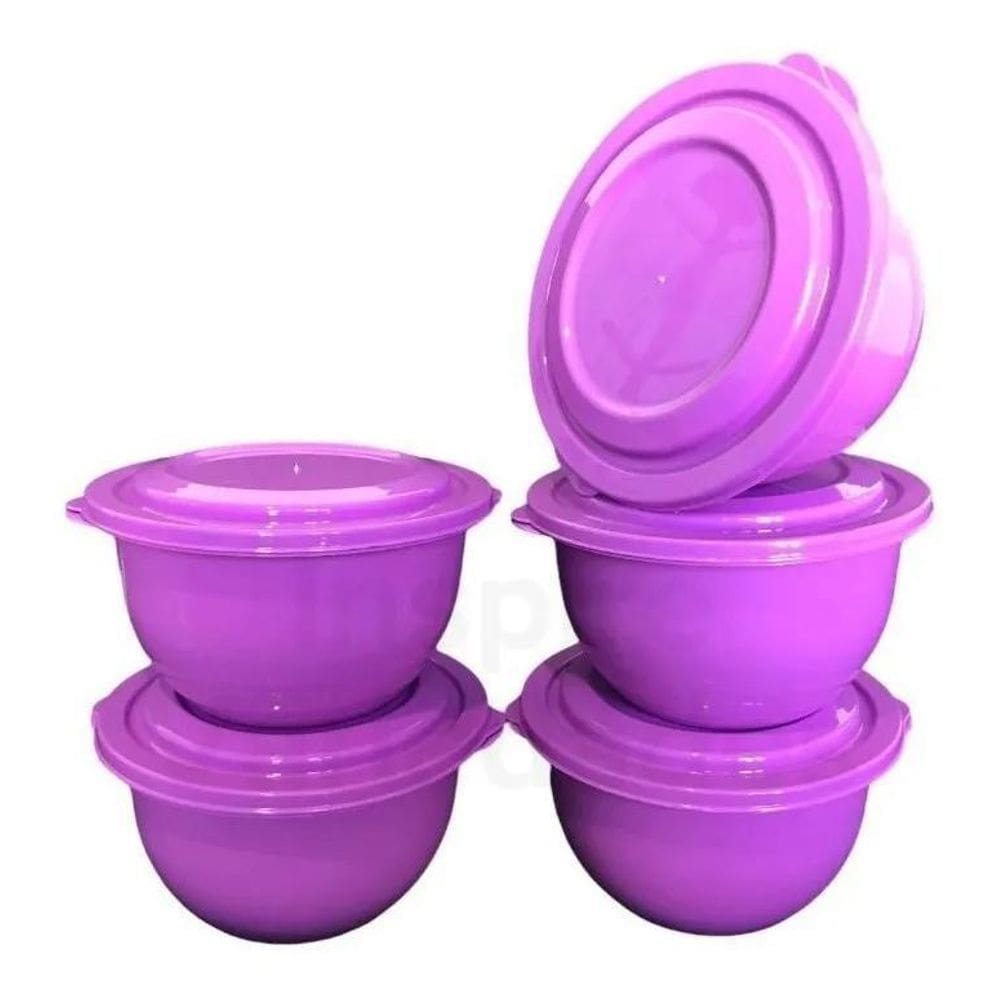 2X Kit 35 Pçs Pote Redondo 1L Plástico Cores