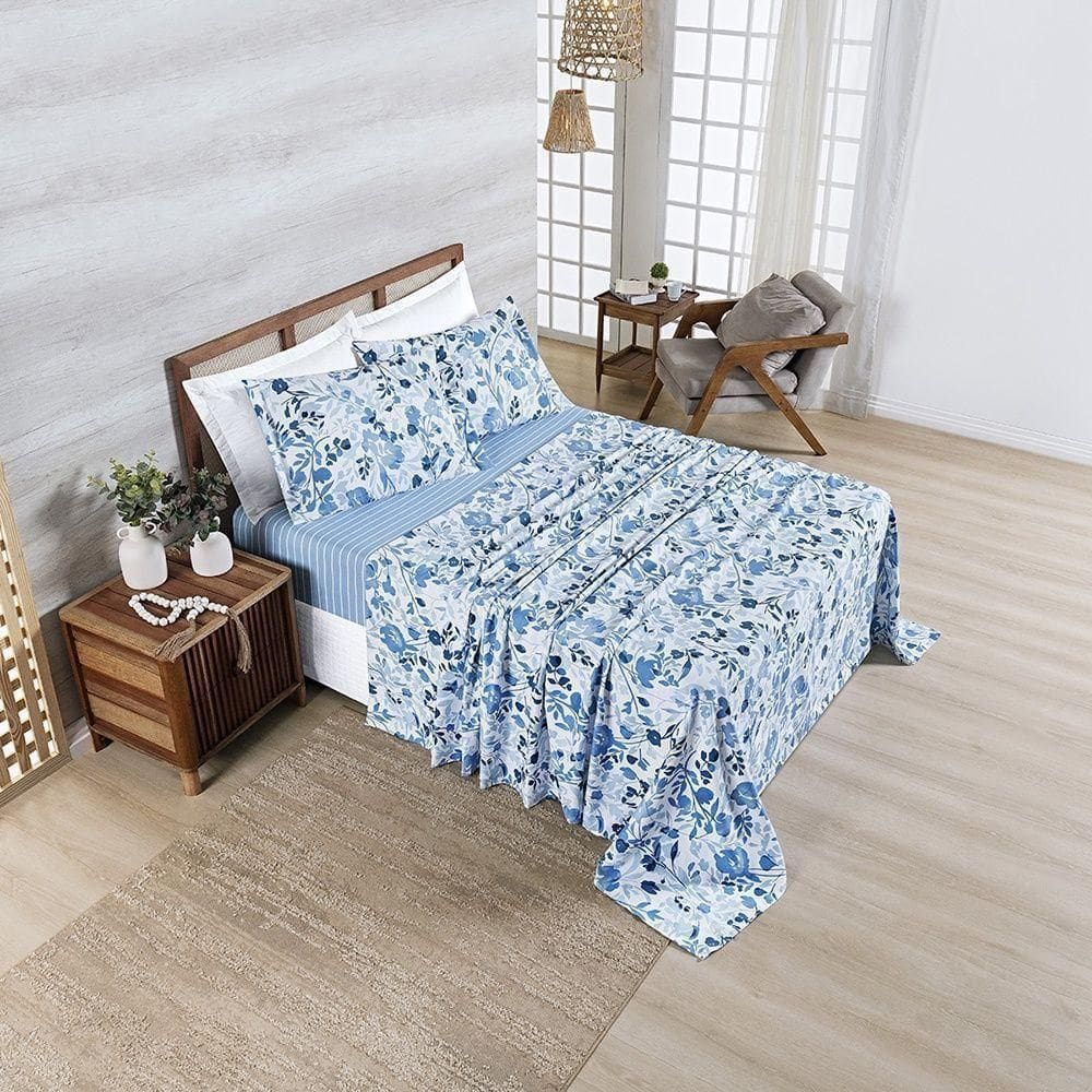 Jogo De Cama Afeto 400 Fios Queen 04 Peças 100% Poliéster - Lolli