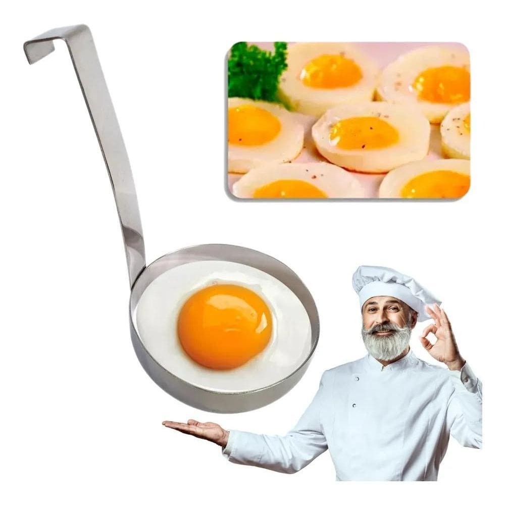 Molde Ovo Frito Aro Redondo Em Aço Inox Fritar Ovo