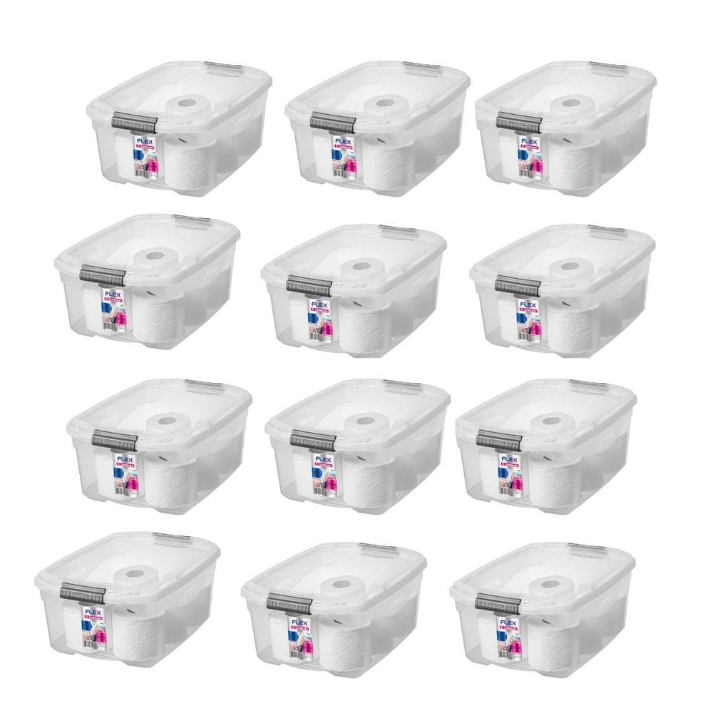 Kit 12 Caixas Organizadora Multiuso 20 Litros Sanremo