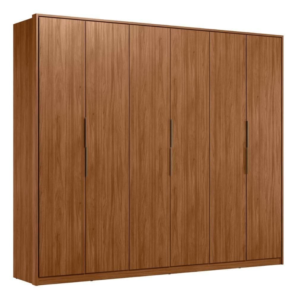 Guarda Roupa Casal 6 Portas E 6 Gavetas Atrice Nogueira Touch Demobile Nogueira Touch