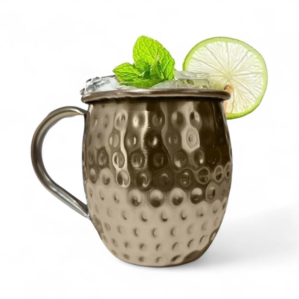 Caneca Moscow Mule Martelada Drink Premium 580Ml Dourada