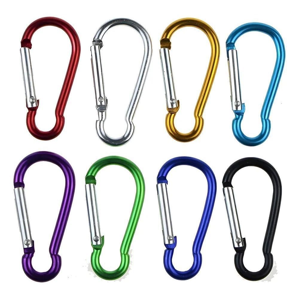 10Pcs. Mosquetão Colorido Camping Trilhas Chaveiro Mochila