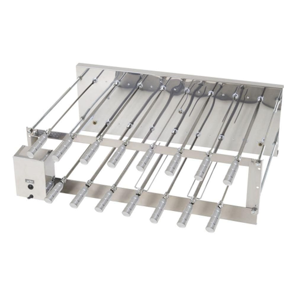 Churrasqueira Giratória Rotativa Aço Inox Crid 15 Espetos Bivolt
