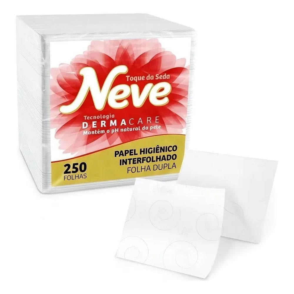 10X Papel Higiênico Neve Cai Cai Interfolhado Macio Com 3.00