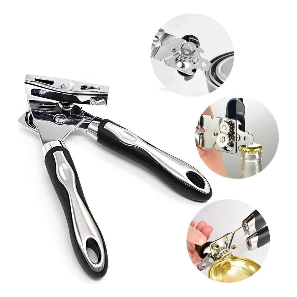 3X Abridor De Lata Automático Emborrachado Pratico E Eficien