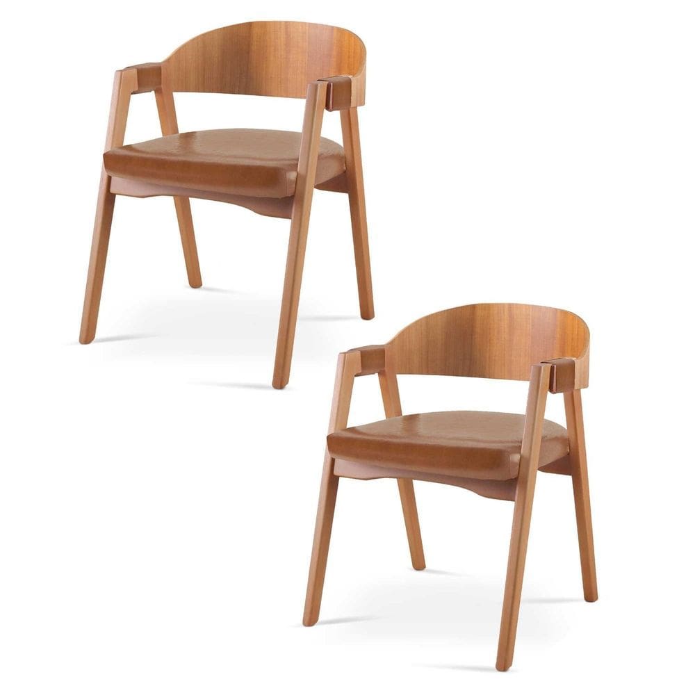 Kit 2 Cadeiras para Sala de Jantar Luna Caramelo